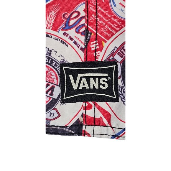 Vans Men’s Logo Print Board Shorts Size 28 Red Black - Picture 6 of 14